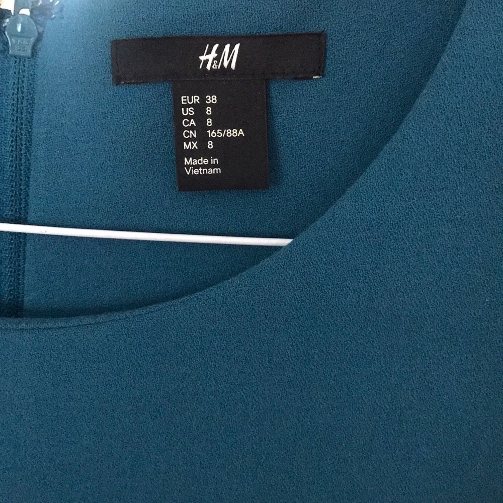 H & M DRESS TEAL BLUE SIZE 8 H&M - Picture 4 of 5
